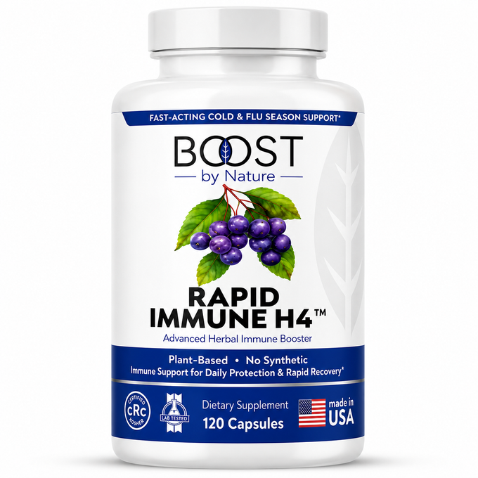 Boost by Nature Rapid Immune H4 plant-based capsules bottle