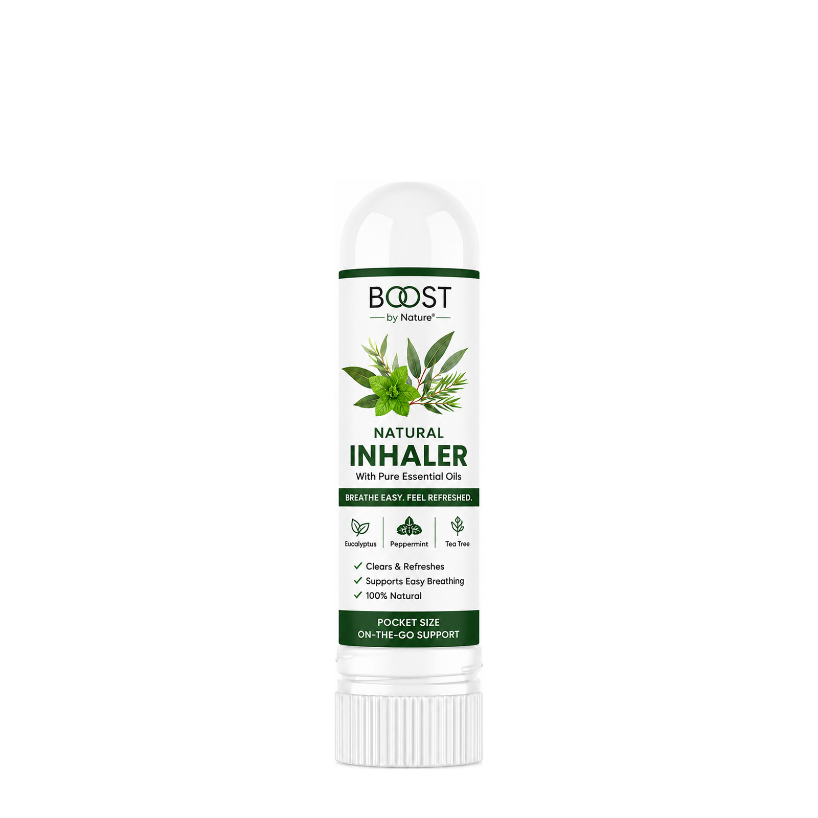 Boost by Nature Natural Aromatherapy Inhaler | Essential Oil Nasal Inhaler | Eucalyptus Peppermint Tea Tree