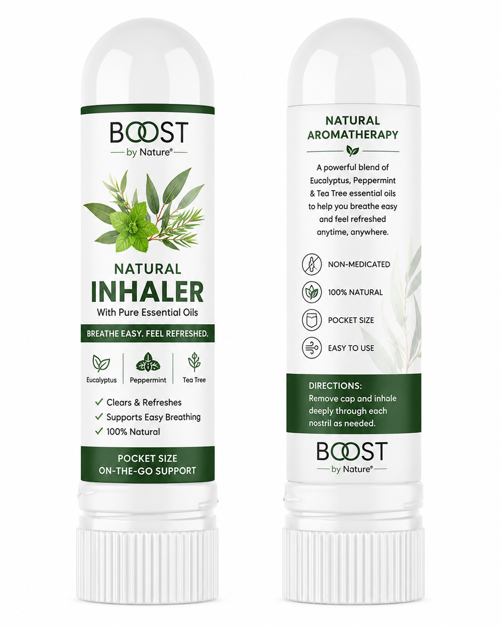 Pocket-size essential oil aromatherapy inhaler