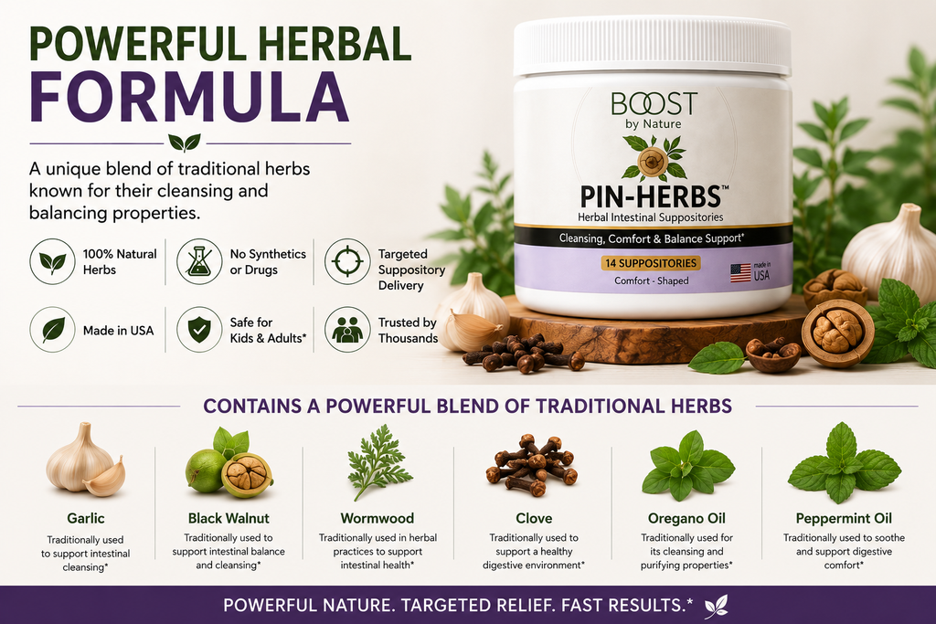 PIN-HERBs Herbal Pinworm Suppositories | Fast Targeted Herbal Support