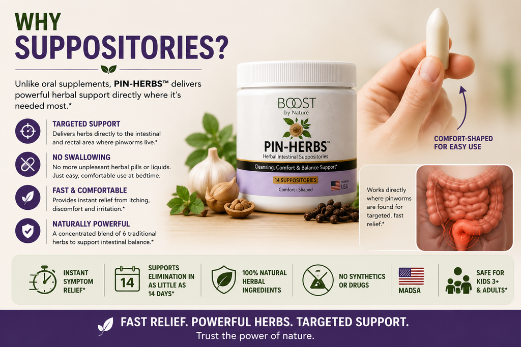 PIN-HERBs Herbal Pinworm Suppositories | Fast Targeted Herbal Support
