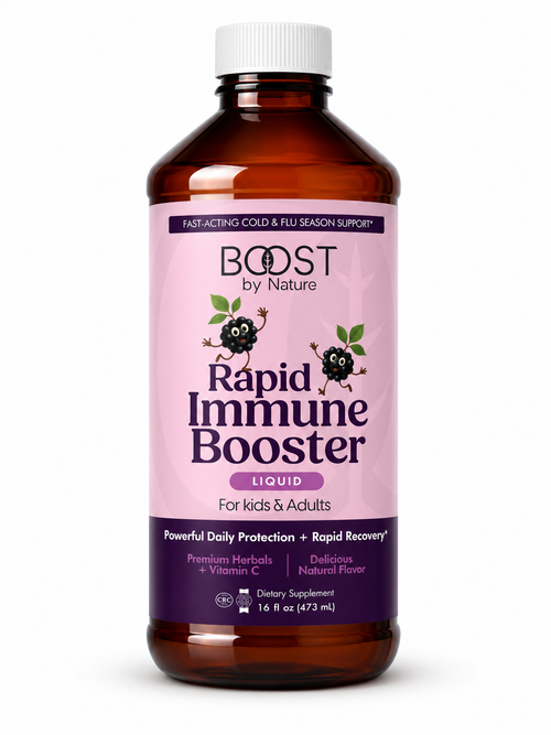 Rapid Immune Booster Liquid | Fast-Acting Herbal Immune Support for Kids & Adults | BOOST by Nature | 16 fl oz