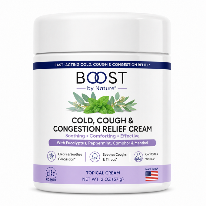 Boost by Nature Cold Cough and Congestion Relief Cream 4 oz jar