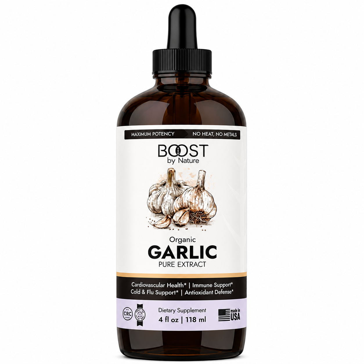 Boost by Nature  Organic Garlic Pure Extract – 4 fl oz