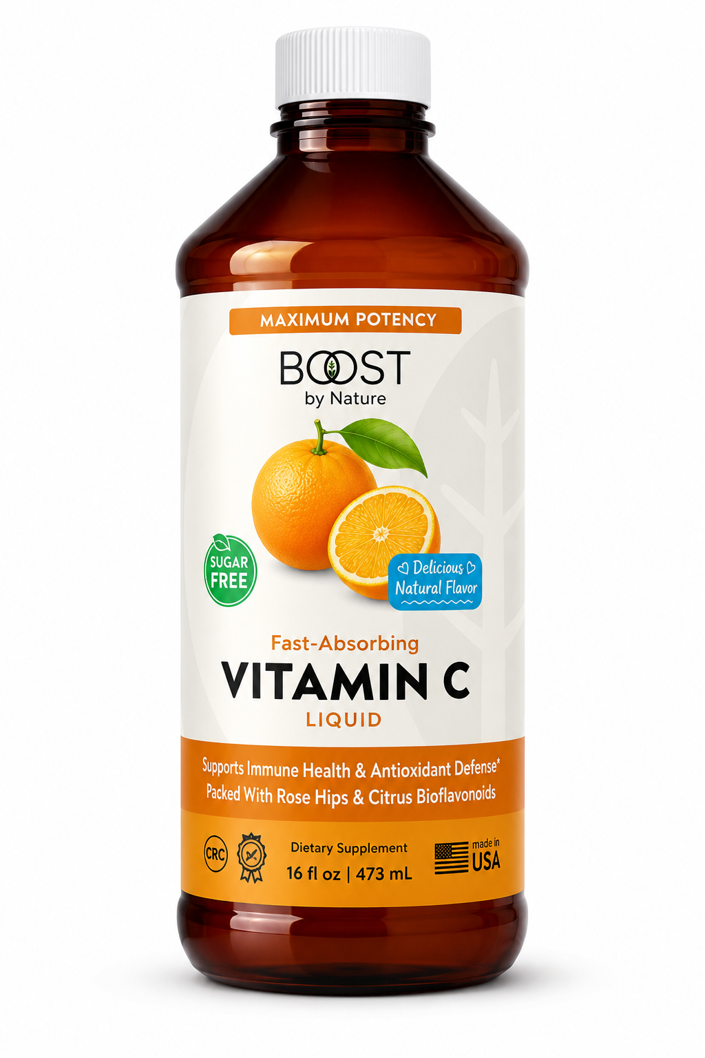 Vitamin C Liquid – Fast-Absorbing, Sugar-Free (16 fl oz)