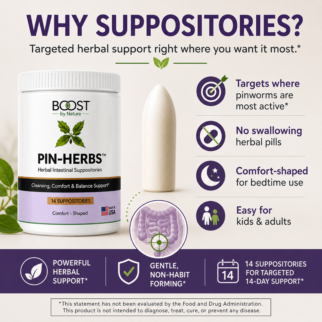 Why PIN-HERBS suppositories provide targeted herbal bedtime support