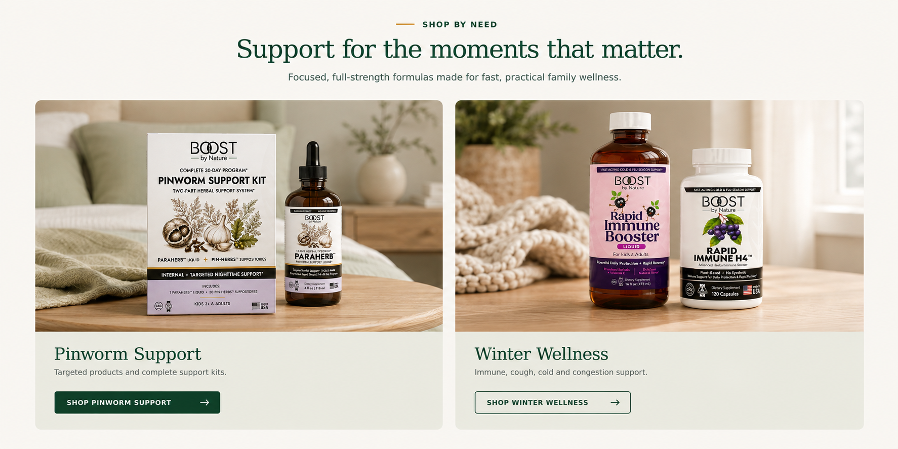 Support for the moments that matter: Pinworm Support and Winter Wellness